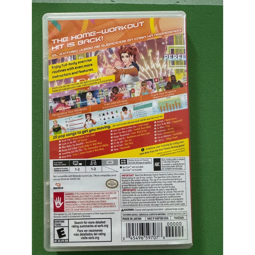 Nintendo Fitness Boxing 2 Rhythm & Exercise Switch Video Game Physical Excellent